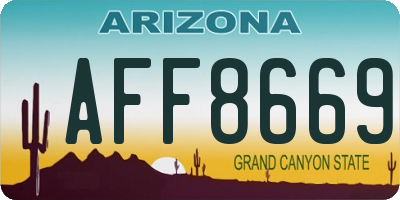 AZ license plate AFF8669