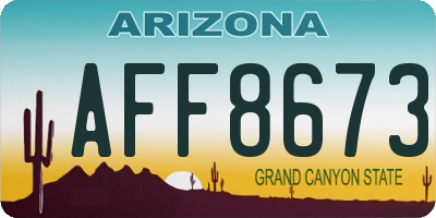 AZ license plate AFF8673