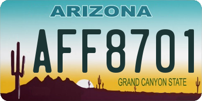 AZ license plate AFF8701