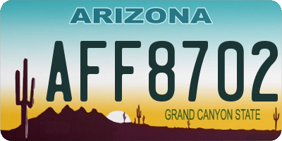 AZ license plate AFF8702