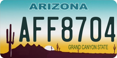 AZ license plate AFF8704