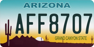 AZ license plate AFF8707