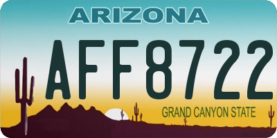 AZ license plate AFF8722