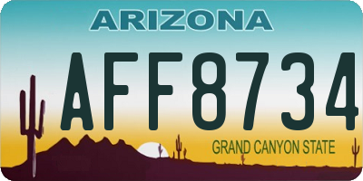 AZ license plate AFF8734