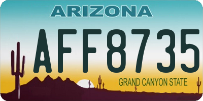 AZ license plate AFF8735