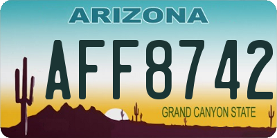 AZ license plate AFF8742