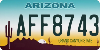 AZ license plate AFF8743