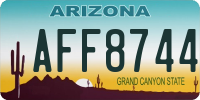 AZ license plate AFF8744