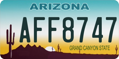 AZ license plate AFF8747