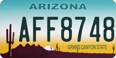 AZ license plate AFF8748
