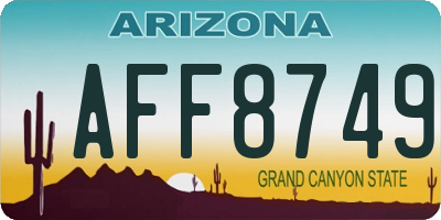 AZ license plate AFF8749