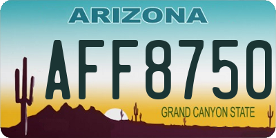 AZ license plate AFF8750