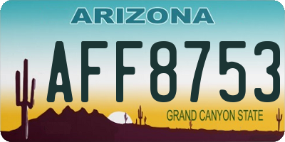 AZ license plate AFF8753