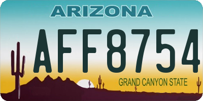 AZ license plate AFF8754