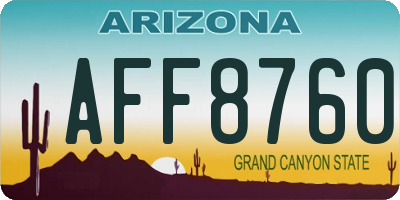 AZ license plate AFF8760