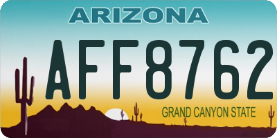 AZ license plate AFF8762