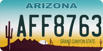 AZ license plate AFF8763