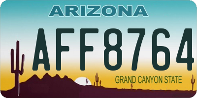 AZ license plate AFF8764