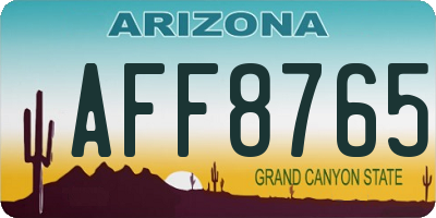 AZ license plate AFF8765