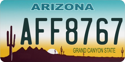 AZ license plate AFF8767