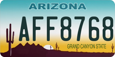 AZ license plate AFF8768
