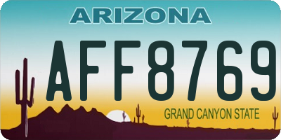AZ license plate AFF8769