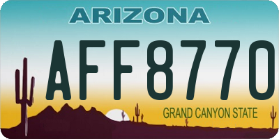 AZ license plate AFF8770