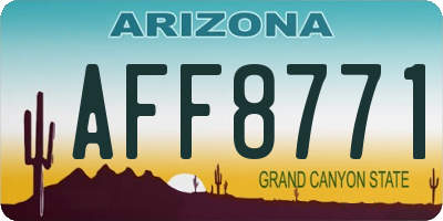 AZ license plate AFF8771