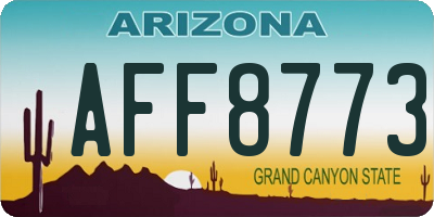 AZ license plate AFF8773