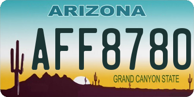AZ license plate AFF8780