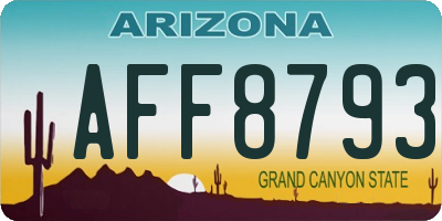 AZ license plate AFF8793