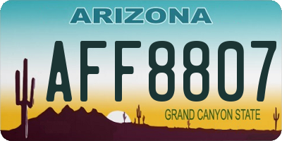 AZ license plate AFF8807