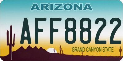 AZ license plate AFF8822