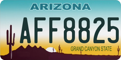 AZ license plate AFF8825