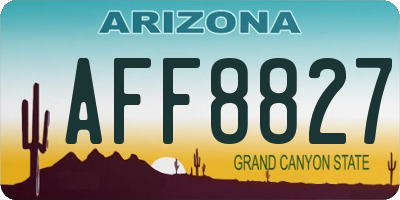 AZ license plate AFF8827