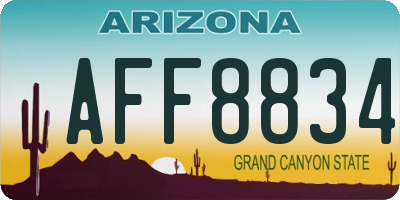 AZ license plate AFF8834