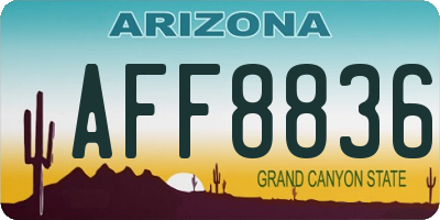 AZ license plate AFF8836