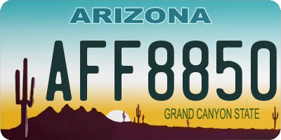 AZ license plate AFF8850
