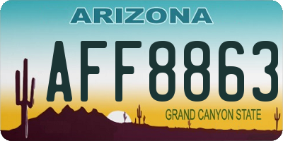 AZ license plate AFF8863