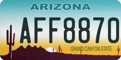 AZ license plate AFF8870