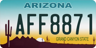 AZ license plate AFF8871