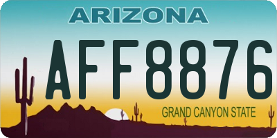 AZ license plate AFF8876