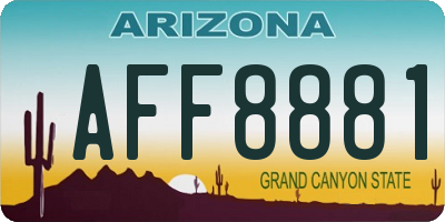 AZ license plate AFF8881