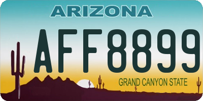 AZ license plate AFF8899