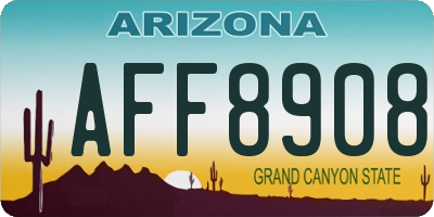 AZ license plate AFF8908