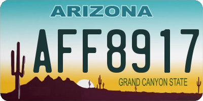 AZ license plate AFF8917