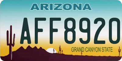 AZ license plate AFF8920