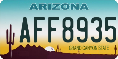 AZ license plate AFF8935