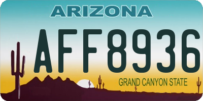 AZ license plate AFF8936