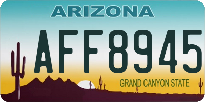 AZ license plate AFF8945